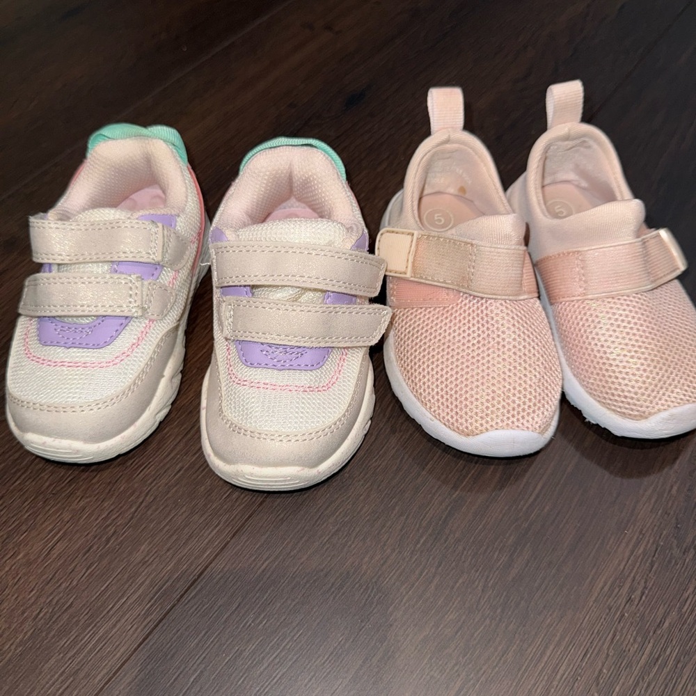 Baby Girl Velcro Sneakers Size 5